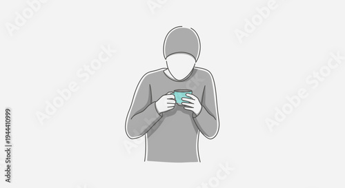 Person Holding a Cup of Hot Beverage, Enjoying a Warm Drink