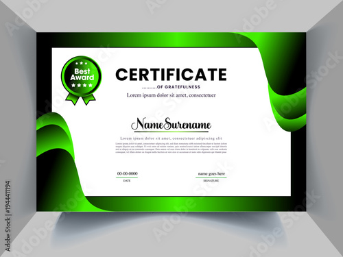 Official business certificate design template