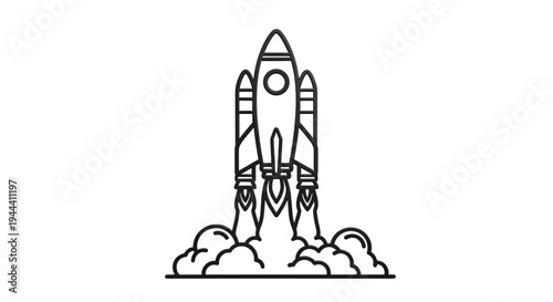 Rocket Launching into Space, Blast Off, Space Exploration, Science Technology