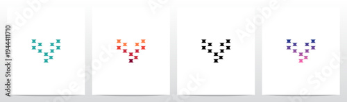 Half Circle Cut Out Letter Initial Alphabet Logo Design Y