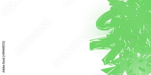 Abstract Green Sports Grunge Background with Halftone Dot