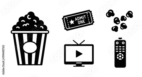 Cinema popcorn and movie night.