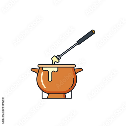 Cheese Fondue Pot with Fork.