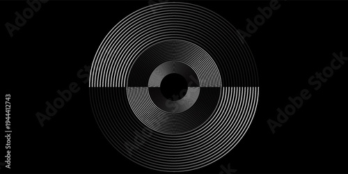 Circular spiral sound wave rhythm from lines.vector