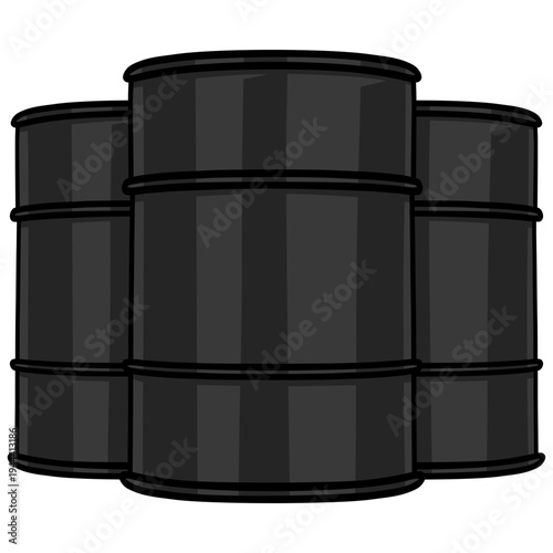 Crude Oil Barrels Illustration Vector