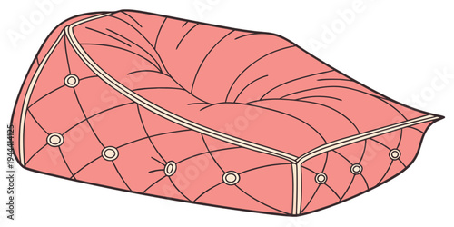 Pink boxing glove with white accents and laces on a white background colorful