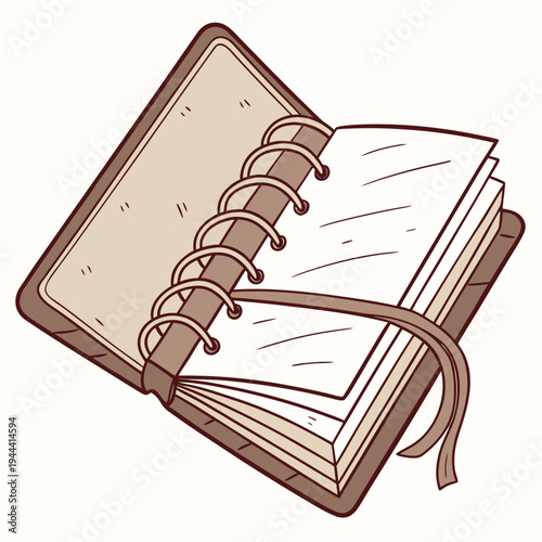 Brown spiral bound notebook with blank pages journal