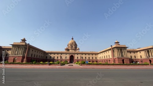 4k shot of Secretariat Building in New Delhi, India