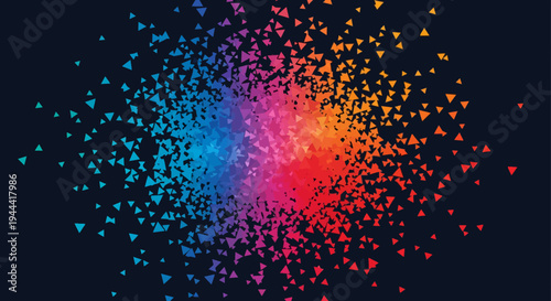 Colorful particle explosion abstract background illustration