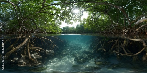 Underwater mangrove ecosystem exploration tropical paradise nature photography serene environment