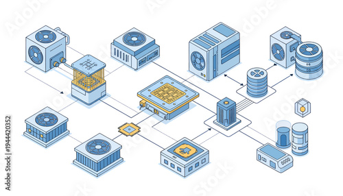 Conceptual illustration of data center network infrastructure.