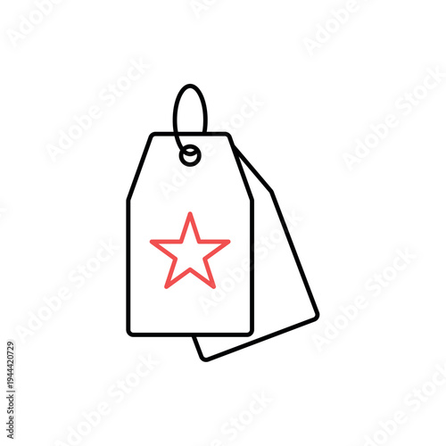 icon a brand reputation with star price tags, isolated against a clean background.