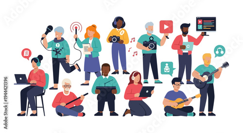 Creative Professionals Producing Digital Content: Social Media, Photography, Video, Audio & Online Communication