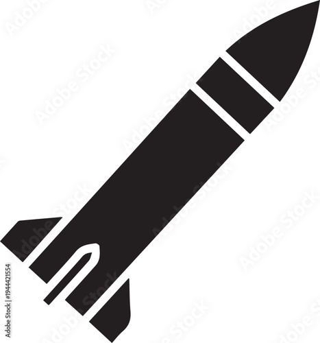Short Range Tactical Missile Silhouettes Vector