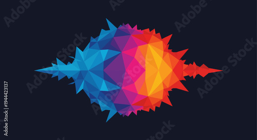 colorful geometric abstract polygon shape illustration design