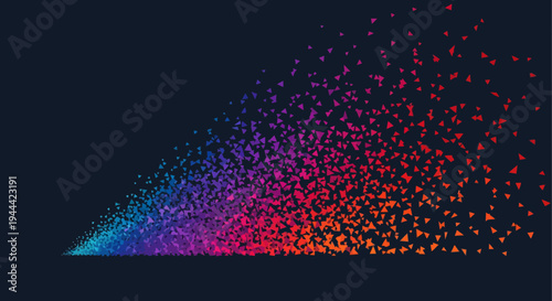 colorful particle explosion gradient rainbow effect