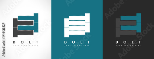 metal bolt logo vector design