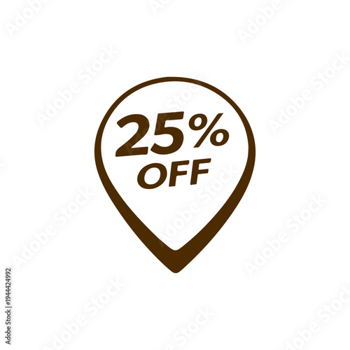 25% off pin vector
Vector percentage discount sale on a white background
