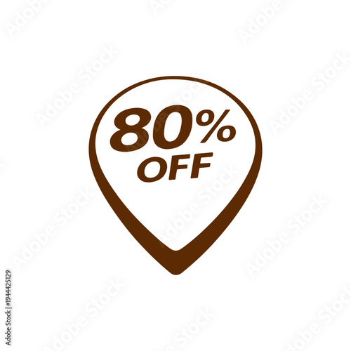 80% off pin vector
Vector percentage discount sale on a white background