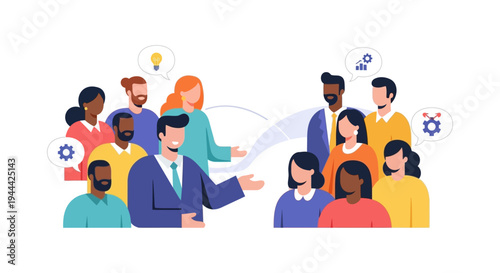 Diverse Business Team Collaboration: Professionals Discussing Ideas, Strategy, and Growth in a Dynamic Meeting