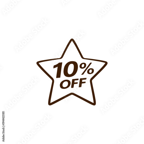 10% off star vector
Vector percentage discount sale on a white background