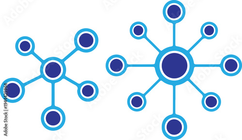Comparison of two network diagrams with different node connectivity structures