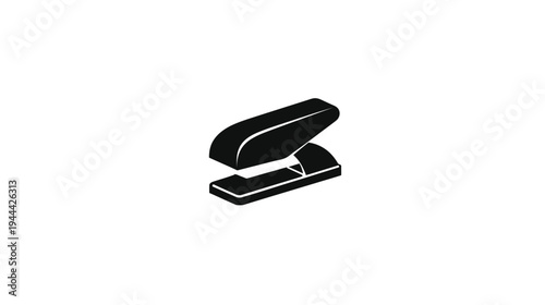 Black and white illustration of a stapler isolated against a plain white background