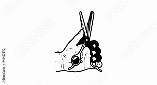 Hand holding scissors and comb, ready for a haircut