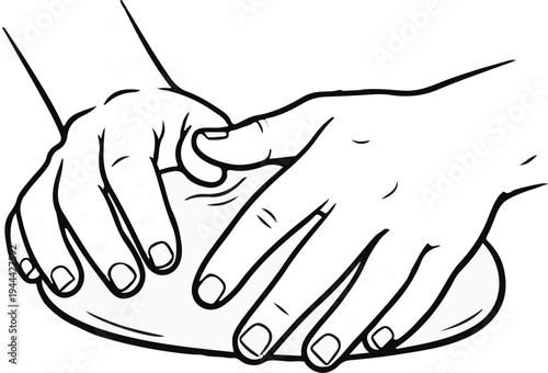 Hands shaping soft clay or dough, creating a craft