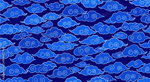 Indonesian batik motive mega mendung	