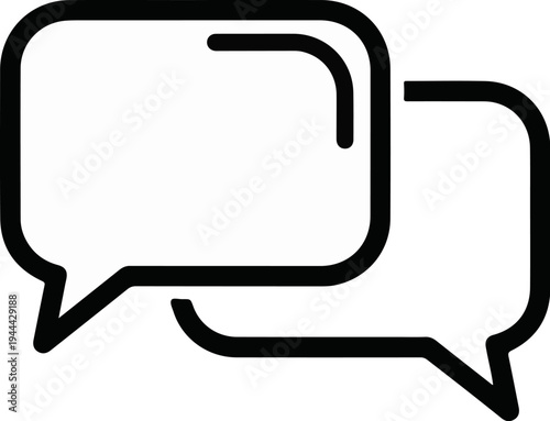 Icon depicting two overlapping speech bubbles in a conversational style