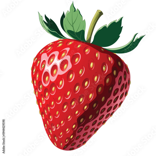 Photorealistic Fresh Strawberry Fruit Food Vector Illustration