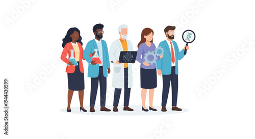 Diverse STEM Team: Scientists, Engineers & Researchers Collaborating for Innovation and Discovery