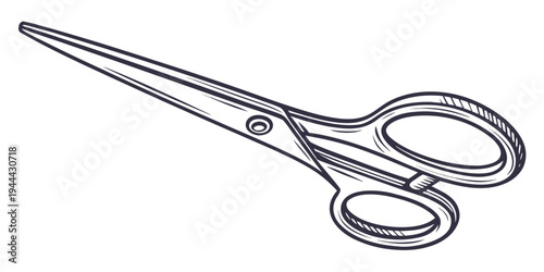 Black and white of a pair of scissors outline
