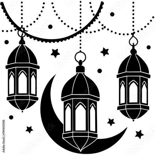 Vector illustration of a decorative bird cage with birds inspired by architectural domes and religious landmark towers on a simple background