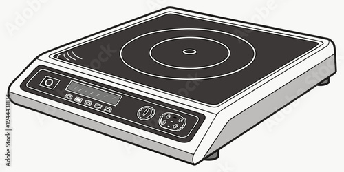 Single burner induction cooktop with digital display and control panel kitchen appliance