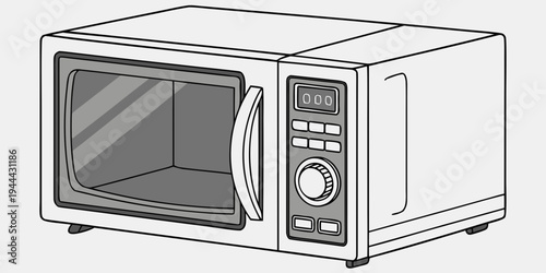 Black and white microwave oven kitchen appliance