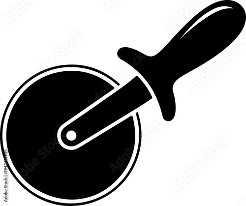 Pizza Cutter Wheel silhouette vector illustration