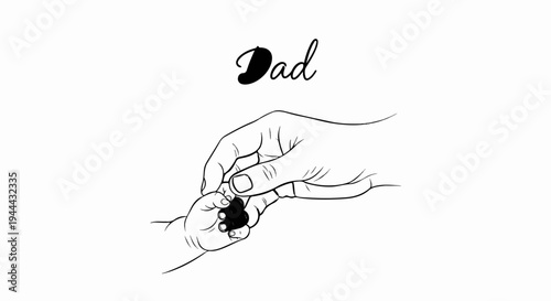 Gentle embrace a large hand holds a baby's tiny fingers with a dark object