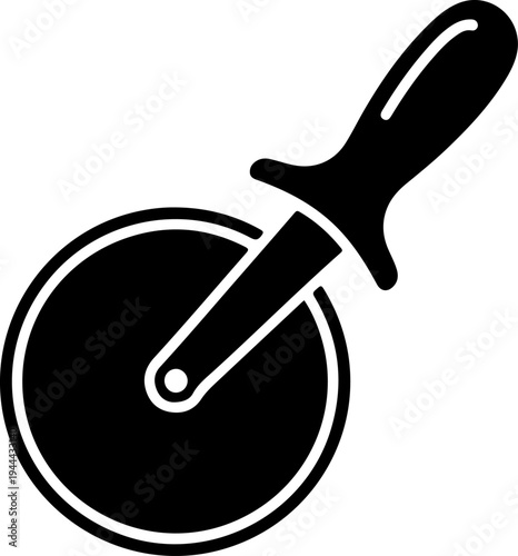 Pizza Cutter Wheel silhouette vector illustration