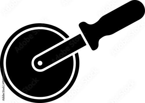 Pizza Cutter Wheel silhouette vector illustration