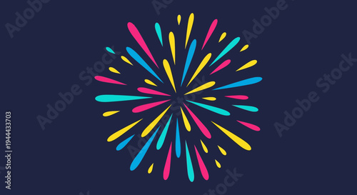 colorful explosion burst of lines on dark background