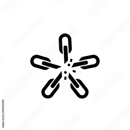 Broken Chain Link Star Icon.