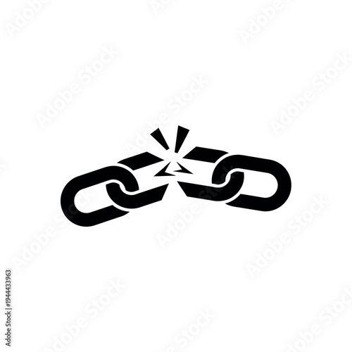 Broken Chain Link Symbolizing Disconnection and Weakness.