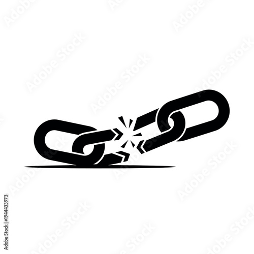 Broken Chain Link Symbolizing Weakness and Freedom.