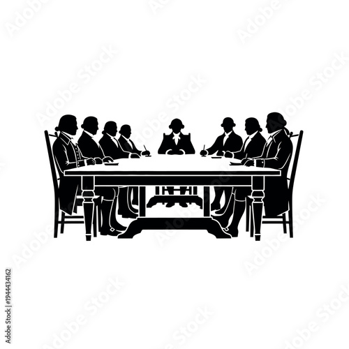 Founding Fathers Meeting Silhouette.