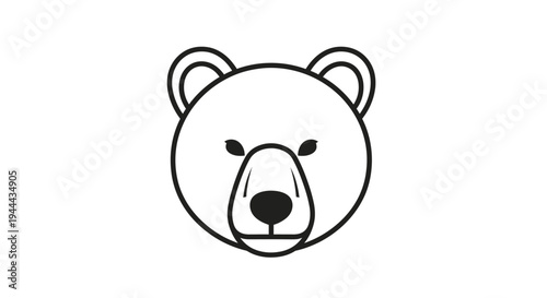 Black and white bear head drawing.