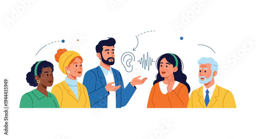 Diverse Group Engages in Active Listening and Effective Communication