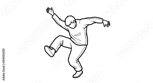 Man dancing breakdance, hip hop, street dance moves, dynamic pose, isolated on white background