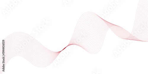 Abstract white background with red flowing wave lines forming a smooth dynamic pattern, modern minimal design for technology, business, and digital themes. eps10